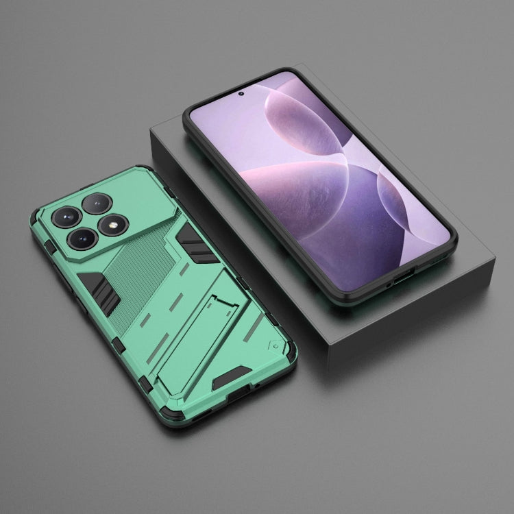 For Xiaomi Redmi K70 5G Punk Armor 2 in 1 PC + TPU Phone Case with Holder(Green)