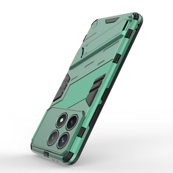 For Xiaomi Redmi K70 5G Punk Armor 2 in 1 PC + TPU Phone Case with Holder(Green)