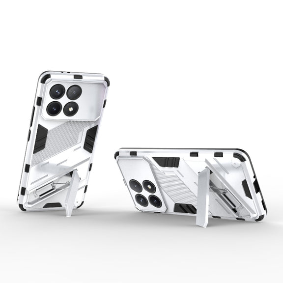 For Xiaomi Redmi K70 5G Punk Armor 2 in 1 PC + TPU Phone Case with Holder(White)