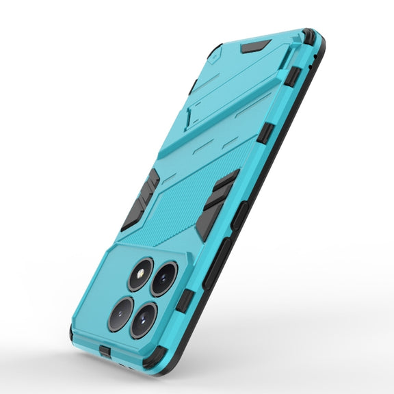 For Xiaomi Redmi K70 5G Punk Armor 2 in 1 PC + TPU Phone Case with Holder(Blue)