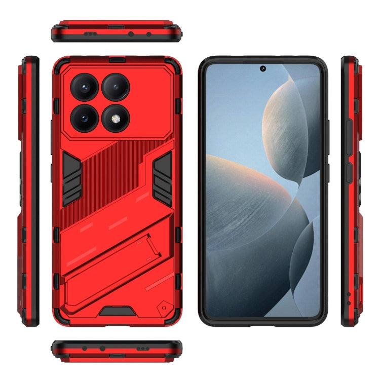 For Xiaomi Redmi K70E 5G Punk Armor 2 in 1 PC + TPU Phone Case with Holder(Red)