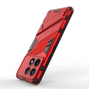 For Xiaomi Redmi K70E 5G Punk Armor 2 in 1 PC + TPU Phone Case with Holder(Red)