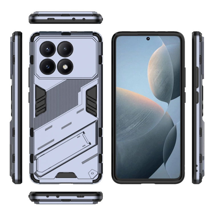 For Xiaomi Redmi K70E 5G Punk Armor 2 in 1 PC + TPU Phone Case with Holder(Grey)