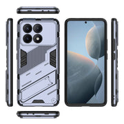 For Xiaomi Redmi K70E 5G Punk Armor 2 in 1 PC + TPU Phone Case with Holder(Grey)