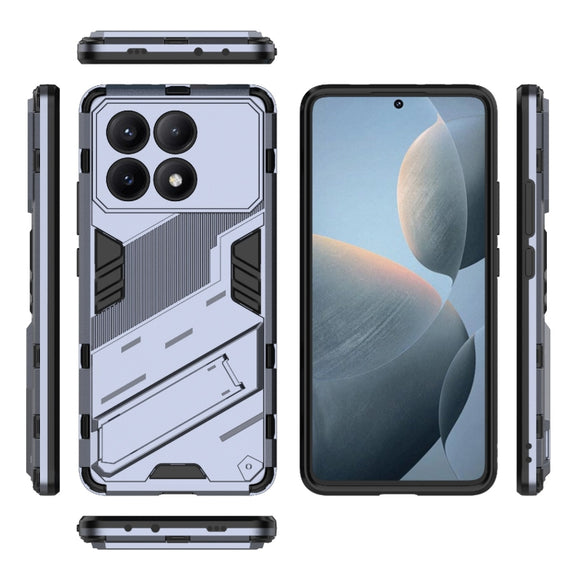 For Xiaomi Redmi K70E 5G Punk Armor 2 in 1 PC + TPU Phone Case with Holder(Grey)