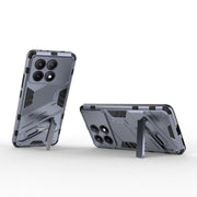 For Xiaomi Redmi K70E 5G Punk Armor 2 in 1 PC + TPU Phone Case with Holder(Grey)