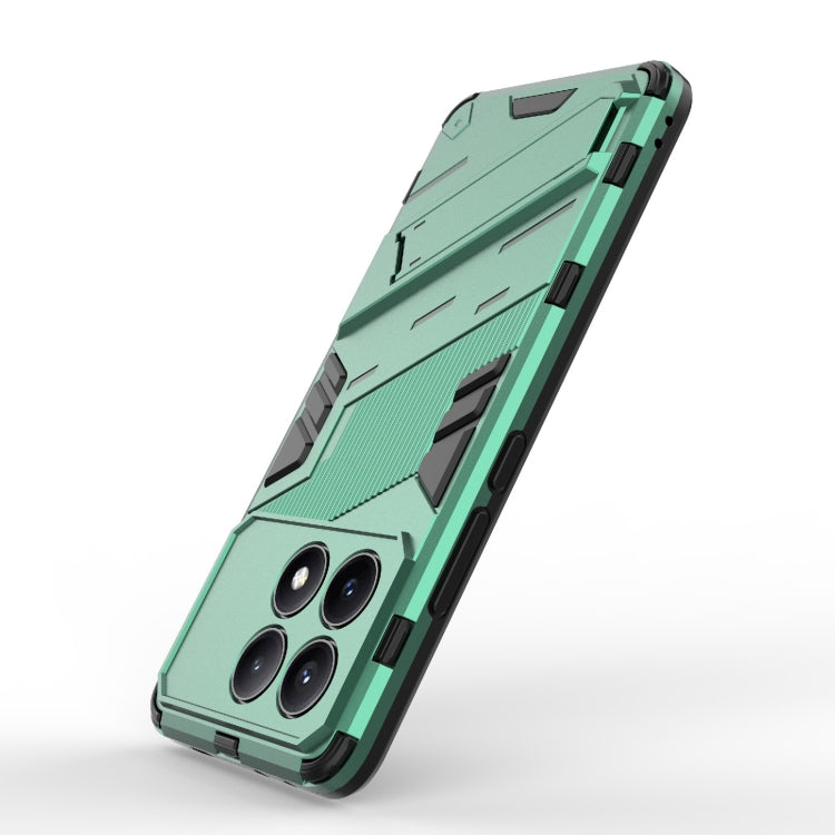 For Xiaomi Redmi K70E 5G Punk Armor 2 in 1 PC + TPU Phone Case with Holder(Green)