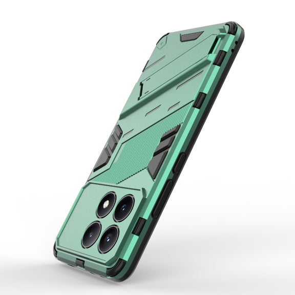 For Xiaomi Redmi K70E 5G Punk Armor 2 in 1 PC + TPU Phone Case with Holder(Green)