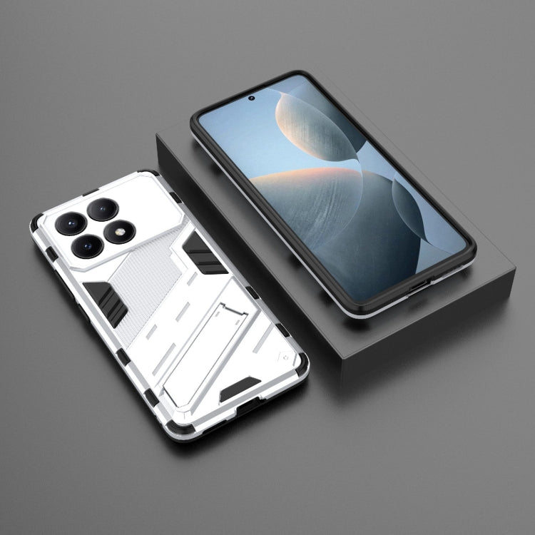 For Xiaomi Redmi K70E 5G Punk Armor 2 in 1 PC + TPU Phone Case with Holder(White)