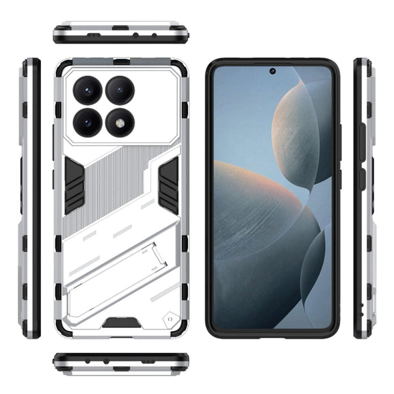 For Xiaomi Redmi K70E 5G Punk Armor 2 in 1 PC + TPU Phone Case with Holder(White)