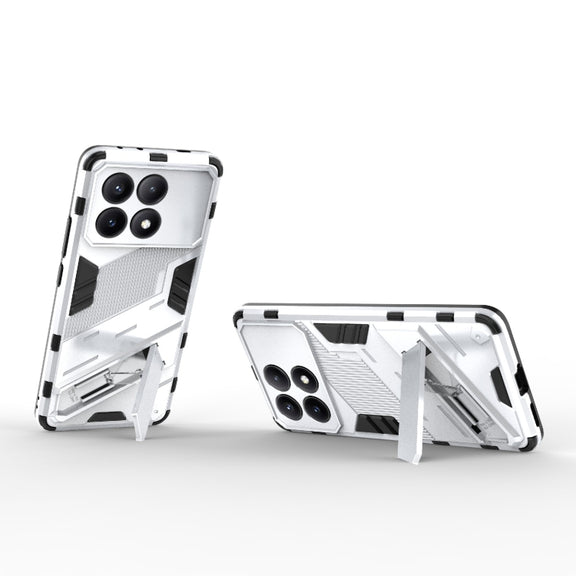 For Xiaomi Redmi K70E 5G Punk Armor 2 in 1 PC + TPU Phone Case with Holder(White)