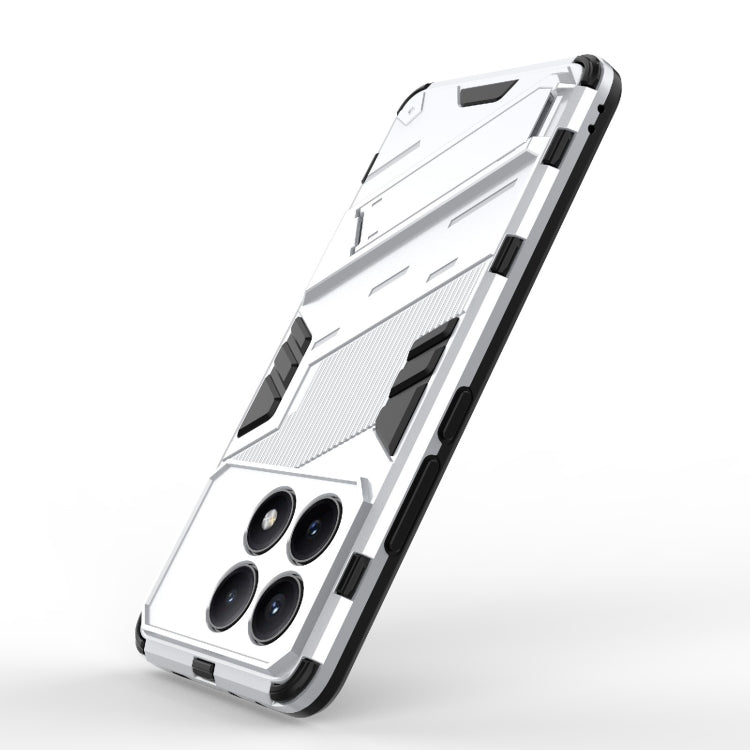 For Xiaomi Redmi K70E 5G Punk Armor 2 in 1 PC + TPU Phone Case with Holder(White)