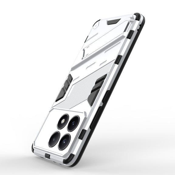 For Xiaomi Redmi K70E 5G Punk Armor 2 in 1 PC + TPU Phone Case with Holder(White)