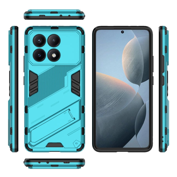 For Xiaomi Redmi K70E 5G Punk Armor 2 in 1 PC + TPU Phone Case with Holder(Blue)