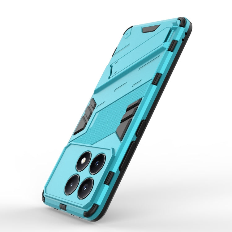 For Xiaomi Redmi K70E 5G Punk Armor 2 in 1 PC + TPU Phone Case with Holder(Blue)