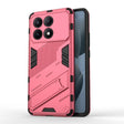 For Xiaomi Redmi K70E 5G Punk Armor 2 in 1 PC + TPU Phone Case with Holder(Light Red) - K70E Cases by PMC TechLife | Online Shopping South Africa | PMC TechLife | Buy Now Pay Later Mobicred