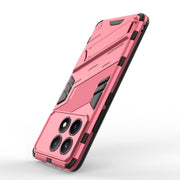 For Xiaomi Redmi K70E 5G Punk Armor 2 in 1 PC + TPU Phone Case with Holder(Light Red)