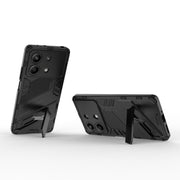 For Xiaomi Redmi Note 13R Pro 5G Punk Armor 2 in 1 PC + TPU Phone Case with Holder(Black)