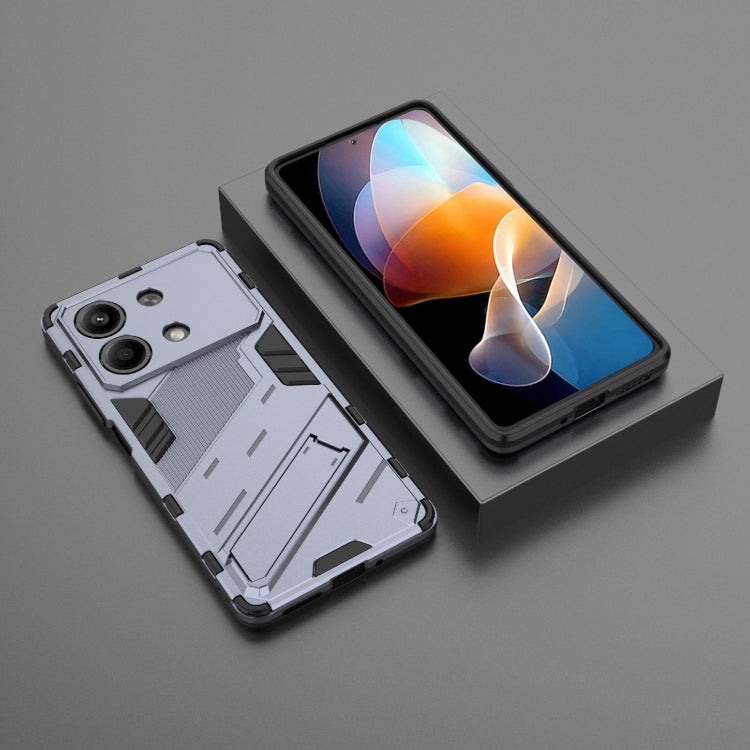 For Xiaomi Redmi Note 13R Pro 5G Punk Armor 2 in 1 PC + TPU Phone Case with Holder(Grey)