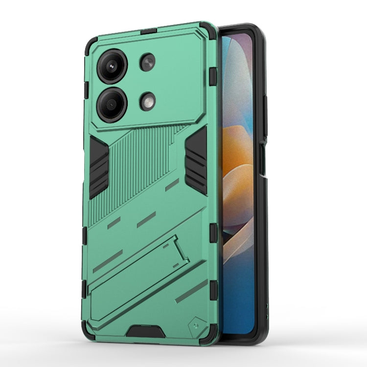 For Xiaomi Redmi Note 13R Pro 5G Punk Armor 2 in 1 PC + TPU Phone Case with Holder(Green)
