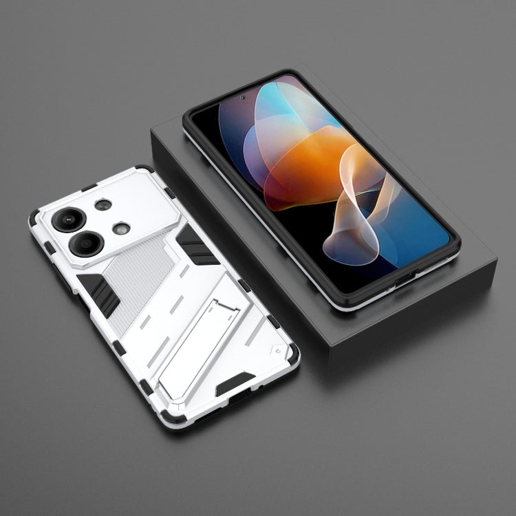 For Xiaomi Redmi Note 13R Pro 5G Punk Armor 2 in 1 PC + TPU Phone Case with Holder(White)