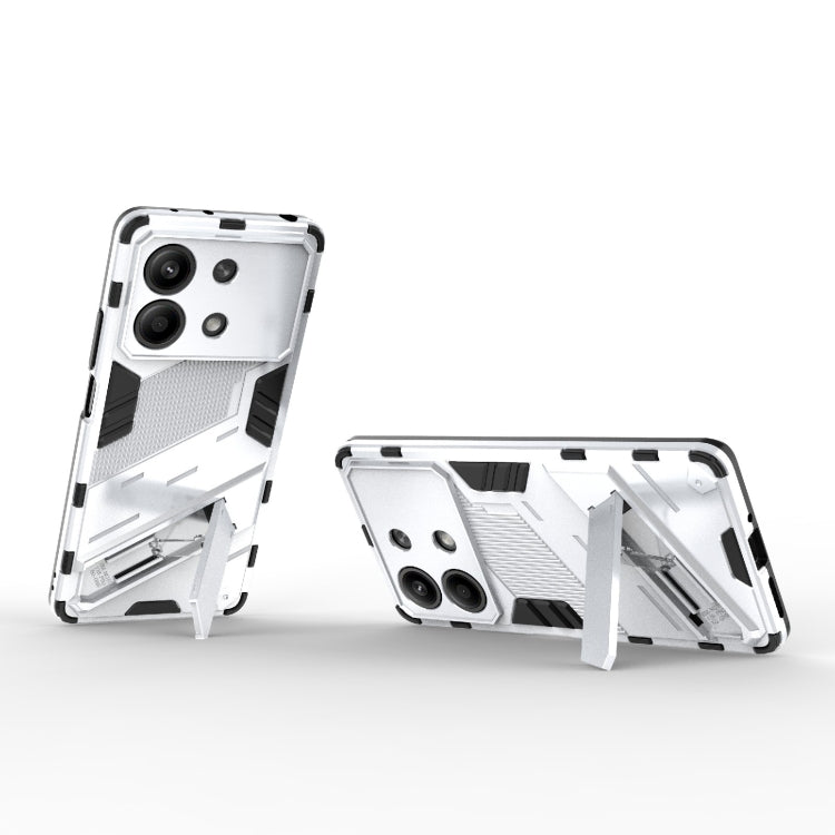 For Xiaomi Redmi Note 13R Pro 5G Punk Armor 2 in 1 PC + TPU Phone Case with Holder(White)