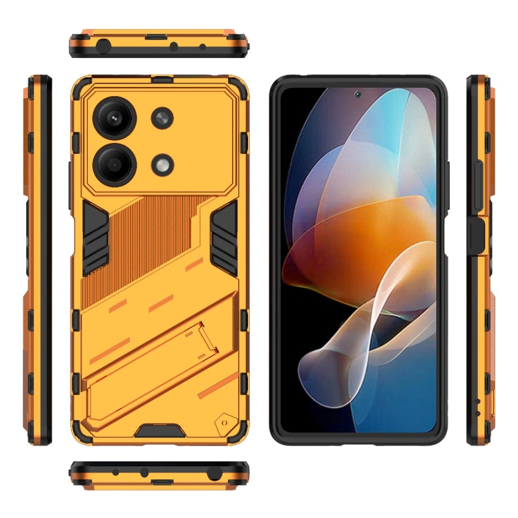 For Xiaomi Redmi Note 13R Pro 5G Punk Armor 2 in 1 PC + TPU Phone Case with Holder(Orange)