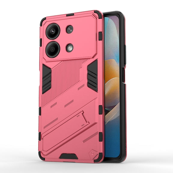 For Xiaomi Redmi Note 13R Pro 5G Punk Armor 2 in 1 PC + TPU Phone Case with Holder(Light Red)