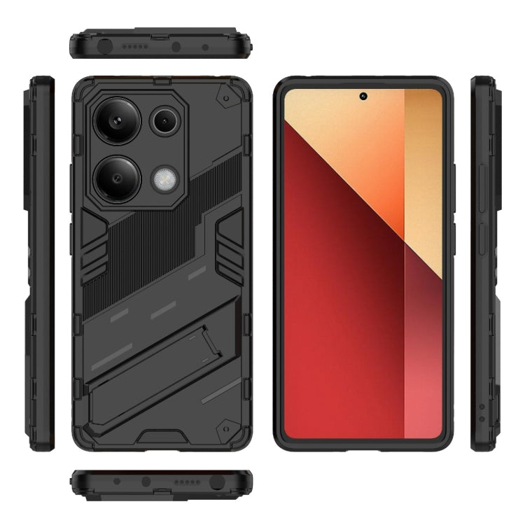 For Xiaomi Redmi Note 13 Pro 4G Global Punk Armor 2 in 1 PC + TPU Phone Case with Holder(Black)
