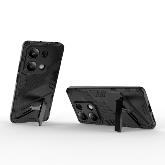For Xiaomi Redmi Note 13 Pro 4G Global Punk Armor 2 in 1 PC + TPU Phone Case with Holder(Black)