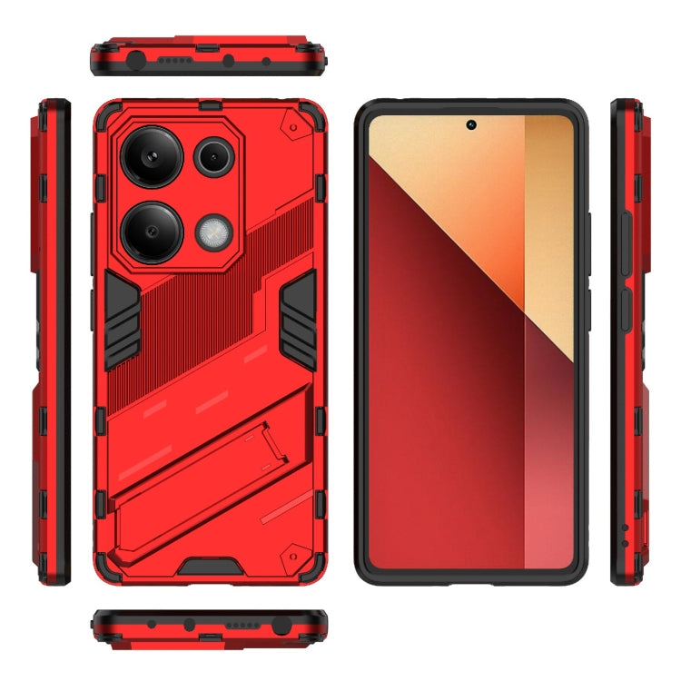 For Xiaomi Redmi Note 13 Pro 4G Global Punk Armor 2 in 1 PC + TPU Phone Case with Holder(Red)