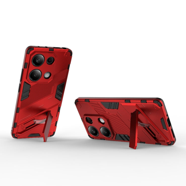 For Xiaomi Redmi Note 13 Pro 4G Global Punk Armor 2 in 1 PC + TPU Phone Case with Holder(Red)