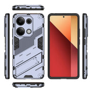 For Xiaomi Redmi Note 13 Pro 4G Global Punk Armor 2 in 1 PC + TPU Phone Case with Holder(Grey)