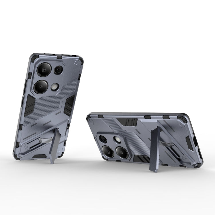 For Xiaomi Redmi Note 13 Pro 4G Global Punk Armor 2 in 1 PC + TPU Phone Case with Holder(Grey)