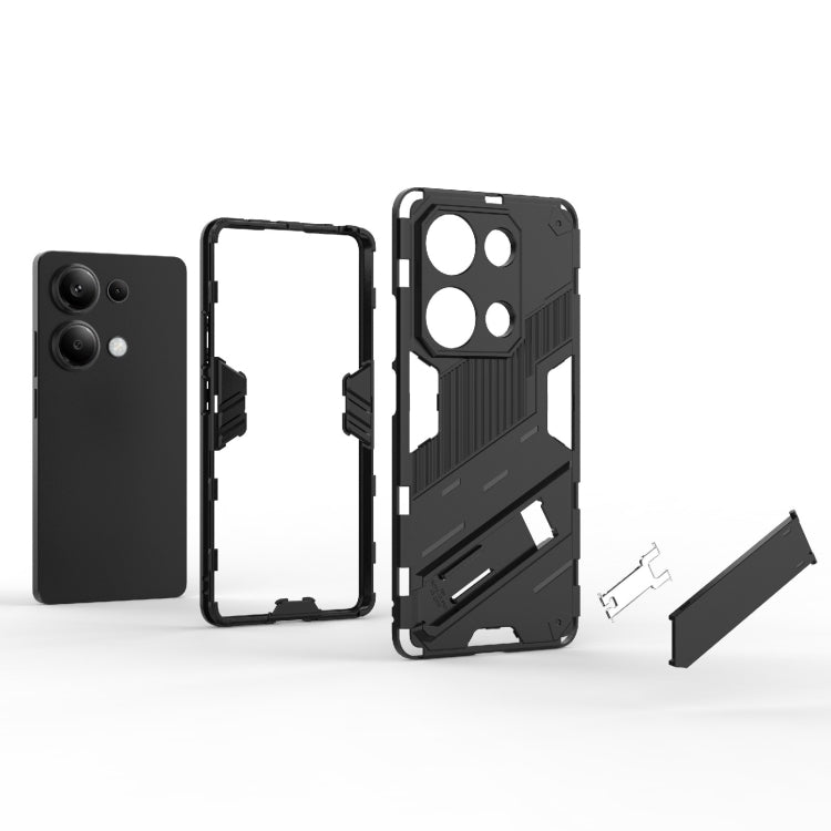 For Xiaomi Redmi Note 13 Pro 4G Global Punk Armor 2 in 1 PC + TPU Phone Case with Holder(Green)