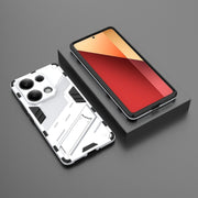 For Xiaomi Redmi Note 13 Pro 4G Global Punk Armor 2 in 1 PC + TPU Phone Case with Holder(White)