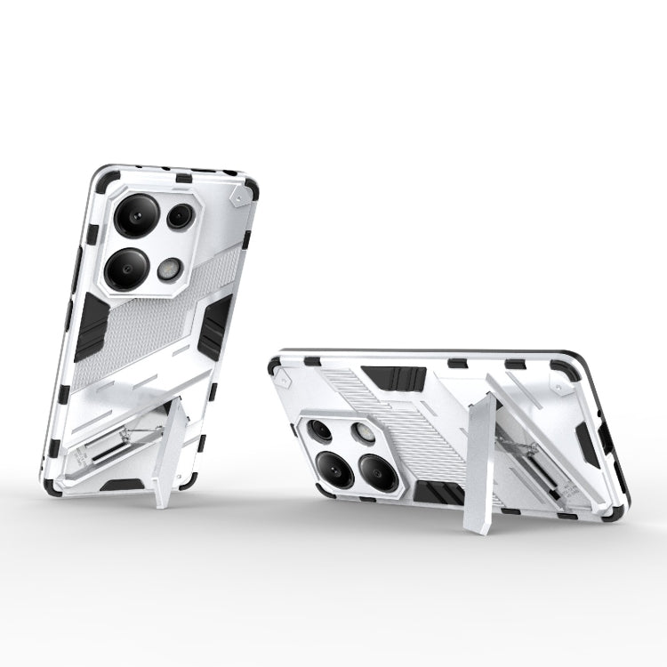 For Xiaomi Redmi Note 13 Pro 4G Global Punk Armor 2 in 1 PC + TPU Phone Case with Holder(White)