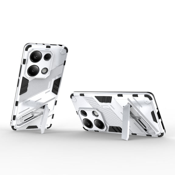 For Xiaomi Redmi Note 13 Pro 4G Global Punk Armor 2 in 1 PC + TPU Phone Case with Holder(White)