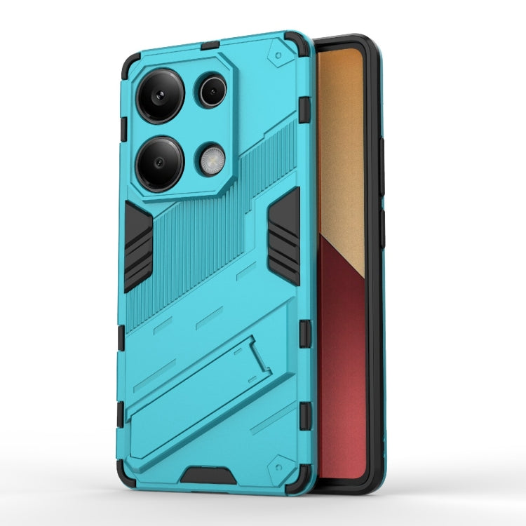 For Xiaomi Redmi Note 13 Pro 4G Global Punk Armor 2 in 1 PC + TPU Phone Case with Holder(Blue)