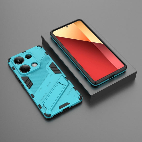 For Xiaomi Redmi Note 13 Pro 4G Global Punk Armor 2 in 1 PC + TPU Phone Case with Holder(Blue)