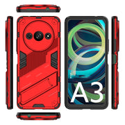 For Xiaomi Redmi A3 4G Global Punk Armor 2 in 1 PC + TPU Phone Case with Holder(Red)