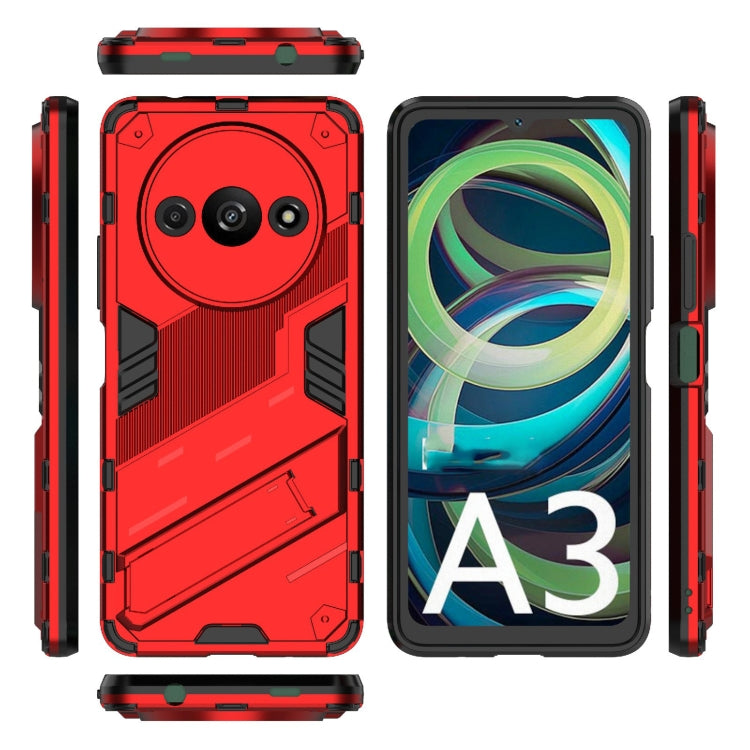 For Xiaomi Redmi A3 4G Global Punk Armor 2 in 1 PC + TPU Phone Case with Holder(Red)