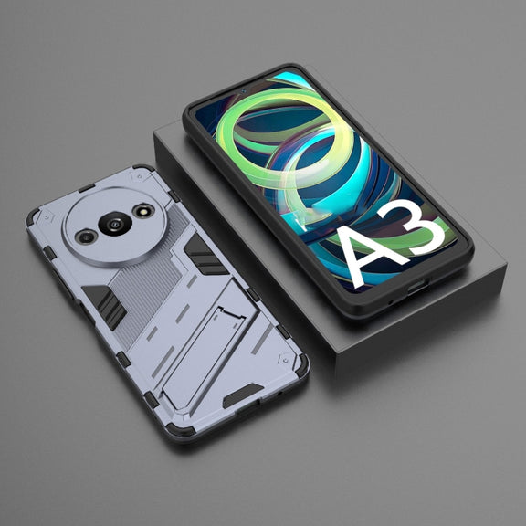 For Xiaomi Redmi A3 4G Global Punk Armor 2 in 1 PC + TPU Phone Case with Holder(Grey)