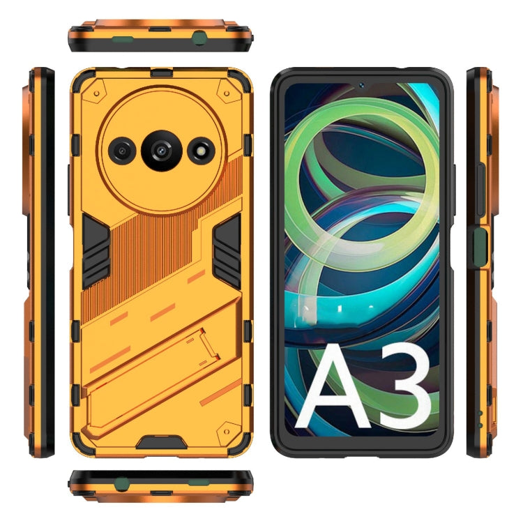 For Xiaomi Redmi A3 4G Global Punk Armor 2 in 1 PC + TPU Phone Case with Holder(Orange)