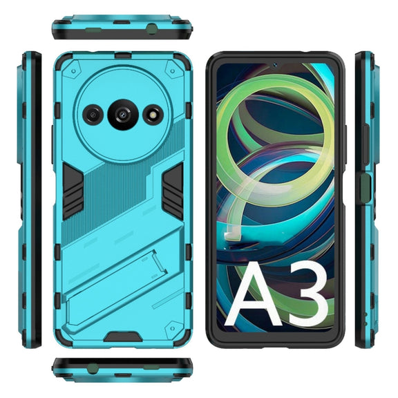 For Xiaomi Redmi A3 4G Global Punk Armor 2 in 1 PC + TPU Phone Case with Holder(Blue)