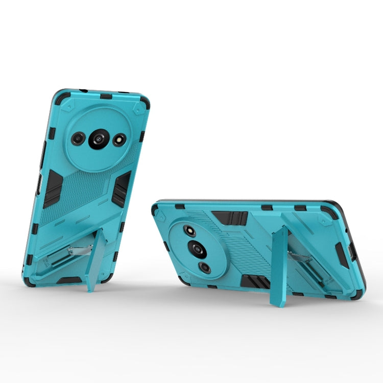 For Xiaomi Redmi A3 4G Global Punk Armor 2 in 1 PC + TPU Phone Case with Holder(Blue)