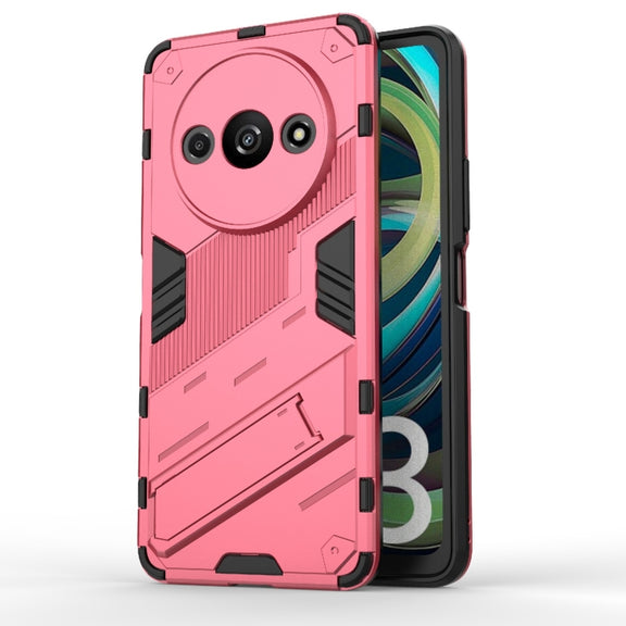 For Xiaomi Redmi A3 4G Global Punk Armor 2 in 1 PC + TPU Phone Case with Holder(Light Red)