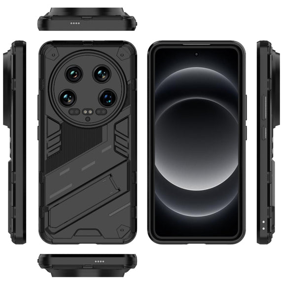 For Xiaomi 14 Ultra 5G Punk Armor 2 in 1 PC + TPU Phone Case with Holder(Black)