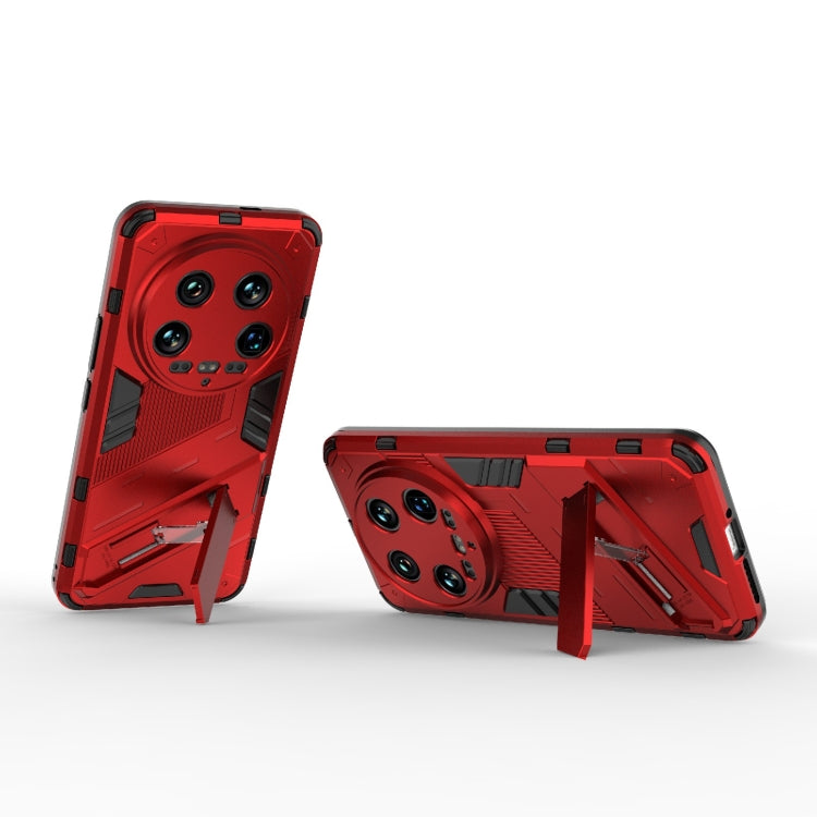 For Xiaomi 14 Ultra 5G Punk Armor 2 in 1 PC + TPU Phone Case with Holder(Red)