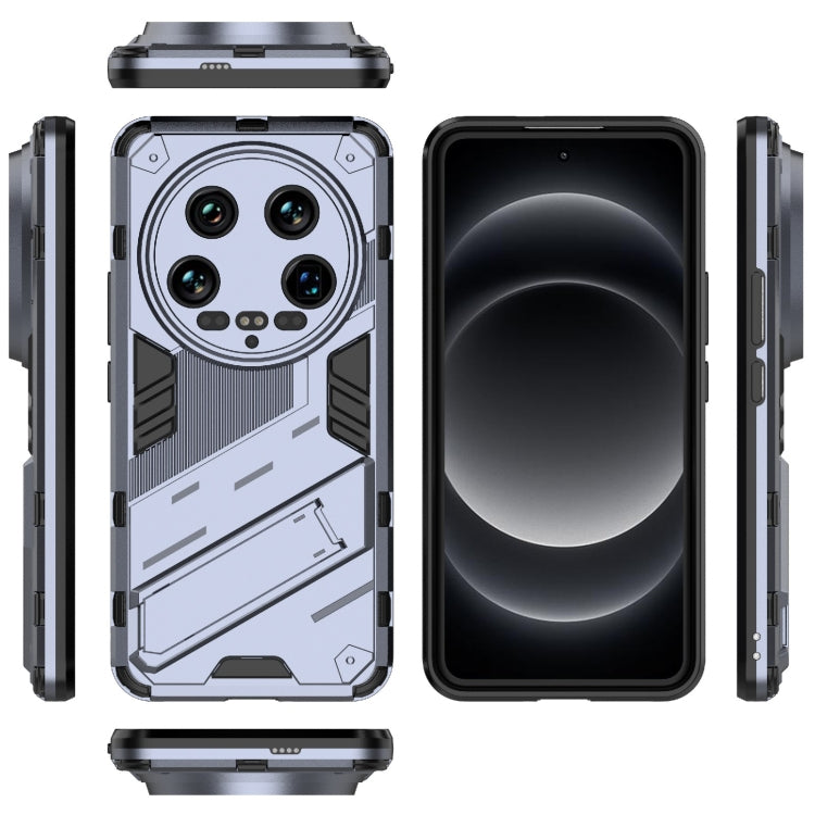 For Xiaomi 14 Ultra 5G Punk Armor 2 in 1 PC + TPU Phone Case with Holder(Grey)